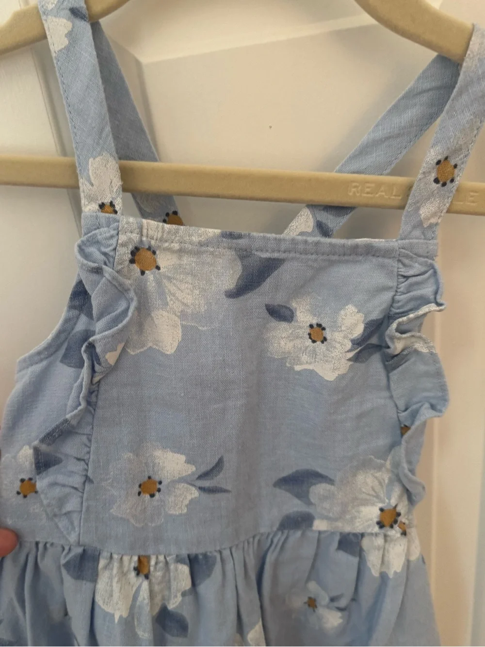 Carter's Light Blue Linen Blend Floral Summer Dress